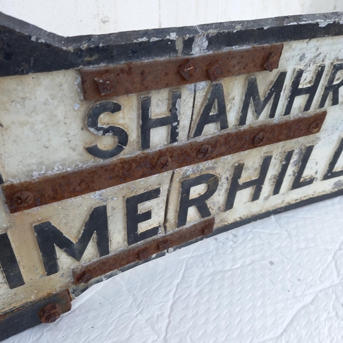 134 - Old Irish Metal Road Sign with Bracket 