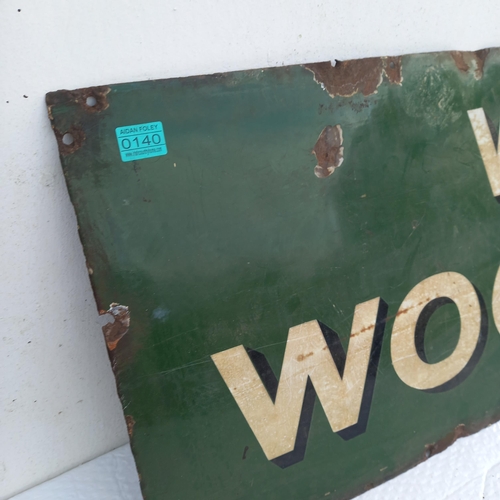 140 - Original Enamel Will's Woodbines  Advertising Sign (152cm x 46cm)