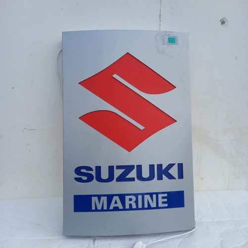 151 - Suzuki Marine Main Dealer Light Up Plastic Sign (57cm x 89cm x 10cm)