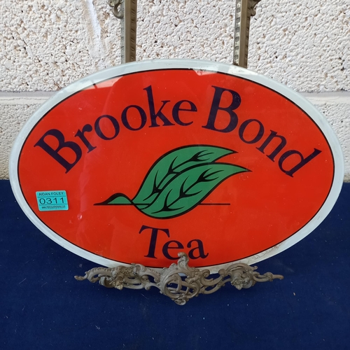 311 - Brooke Bond Tea Oval Glass Advertising Plate