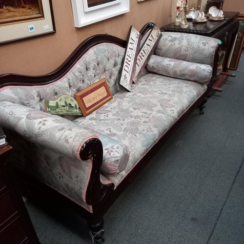 106 - Victorian Mahogany Double Scroll End Sofa