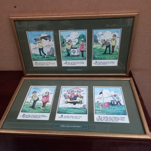 125 - Pair of Comical Golf Prints