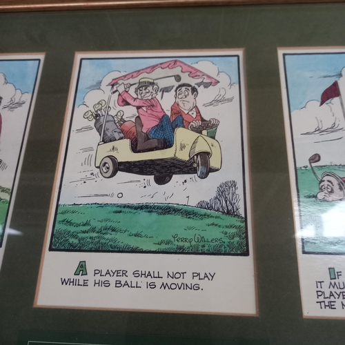 125 - Pair of Comical Golf Prints