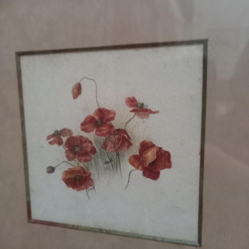 144 - Edwardian School -  Framed Still Life of Flowers, Pen and Ink