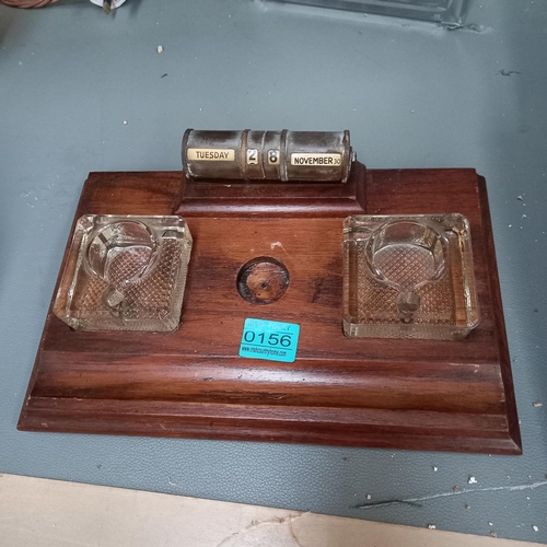 156 - Edwardian Desk Tidy with Calendar