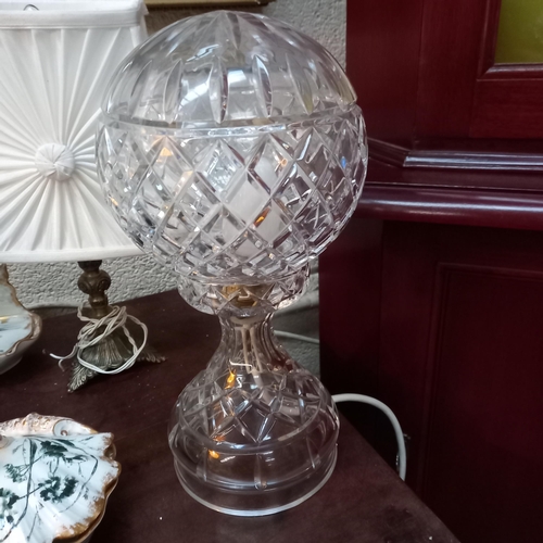 167 - Cut Glass Table Lamp and another