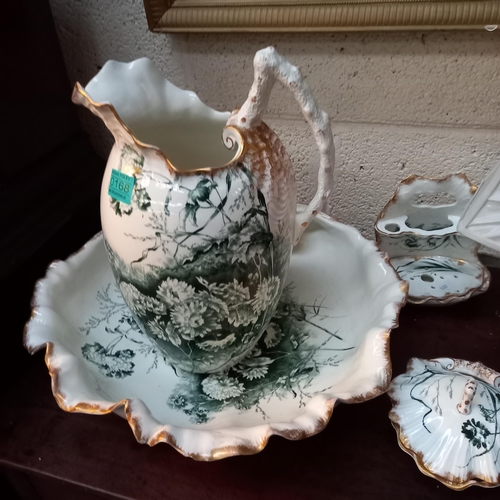 168 - Victorian Porcelain Bathroom Set including Soap Dishes