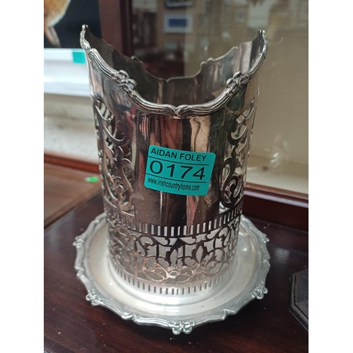 174 - Silver Plated Wine Bottle Stand and  7 Goblets