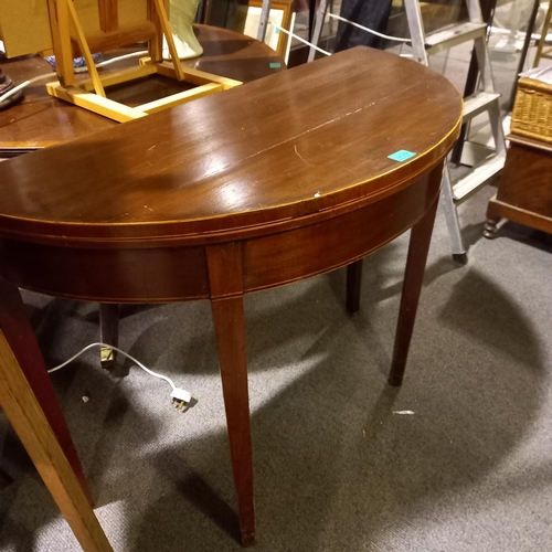 239 - Georgian Mahogany Games Table with boxwood stringing