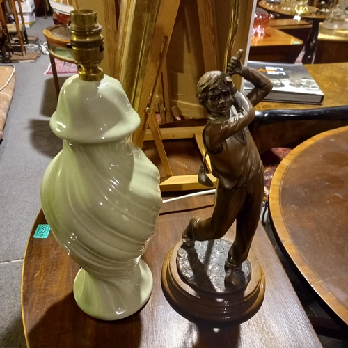 241 - Celedon Porcelain Table Lamp and another