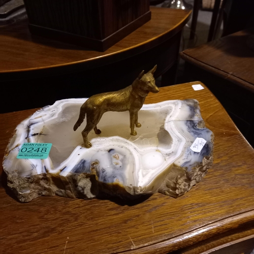 248 - Study of a Dog on an unusual Marble Base