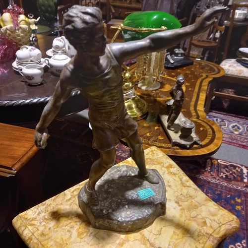 258 - Metal Discus Thrower, Signed and dated underneath