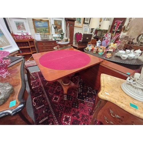 260 - Victorian Walnut Tea Table on carved column base