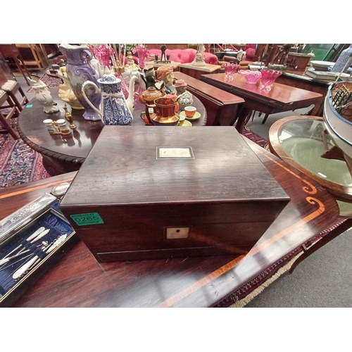 265 - 19th Century Rosewood Gentleman's Travel Box with fully fitted interior and a watch compartment