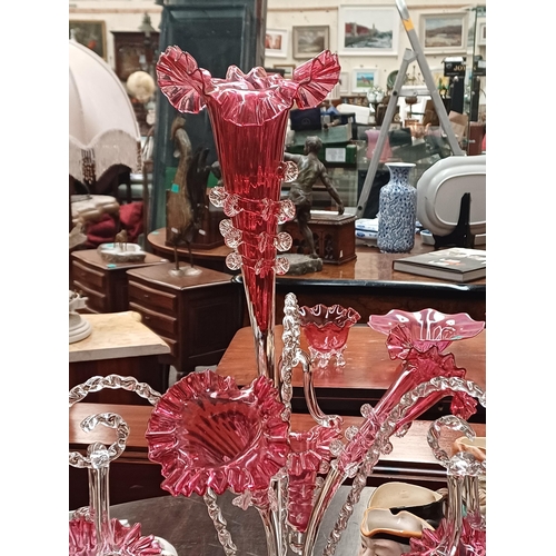 268 - Cranberry Glass Epergne