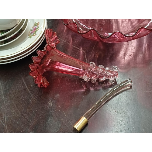 268 - Cranberry Glass Epergne