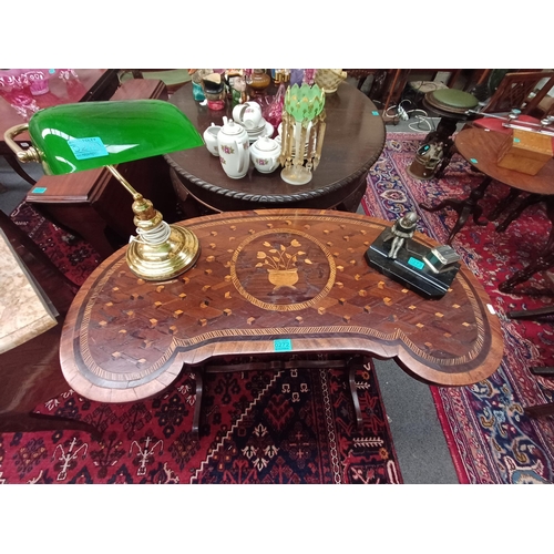 272 - Victorian Inlaid Rosewood Kidney Top Writing Table