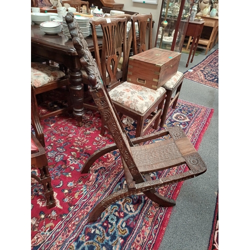 275 - Carved Hardwood Ceremonial Chair (repaired)