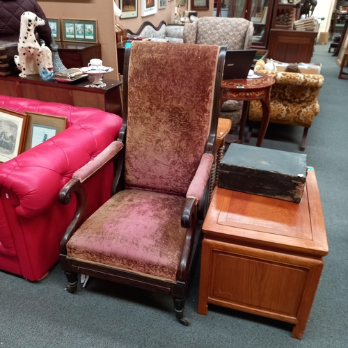 331 - 19th Century Brass Inlaid Rosewood Armchair