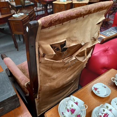 331 - 19th Century Brass Inlaid Rosewood Armchair