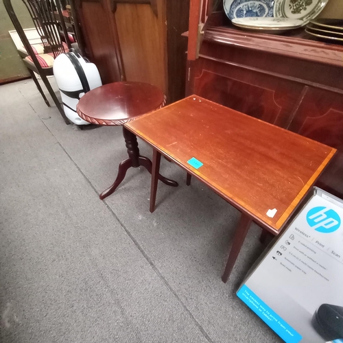 346 - Edwardian Mahogany Occasional Table and another