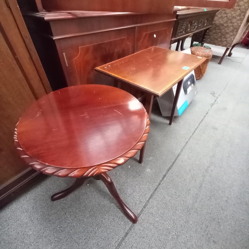 346 - Edwardian Mahogany Occasional Table and another