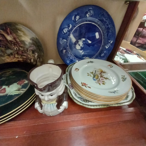 350 - Mixed Lot of Collectible Cabinet plates and 2 Toby Jugs