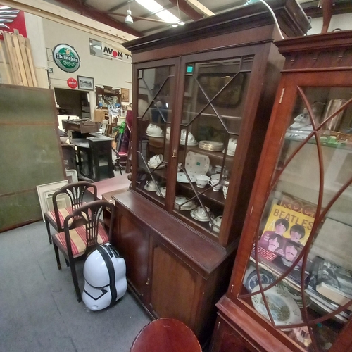 351 - Edwardian Mahogany 2 Door Bookcase