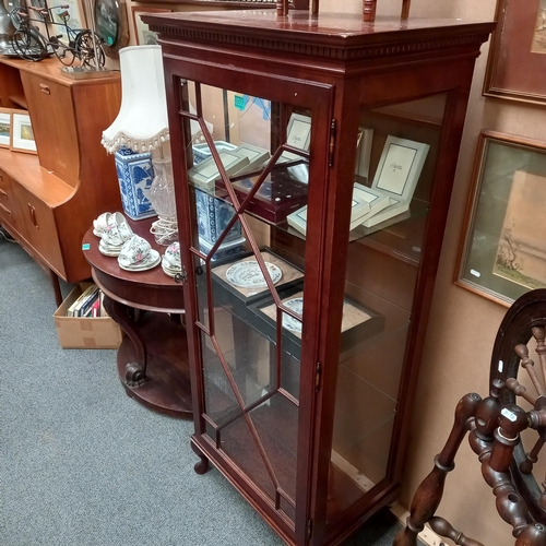 377 - Mahogany Display Cabinet  (glass cracked)