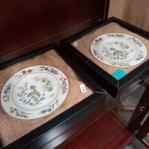 379 - Pair of Oriental Cabinet Plates, now framed