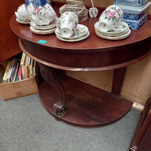 380 - Victorian Mahogany half Moon Side Table