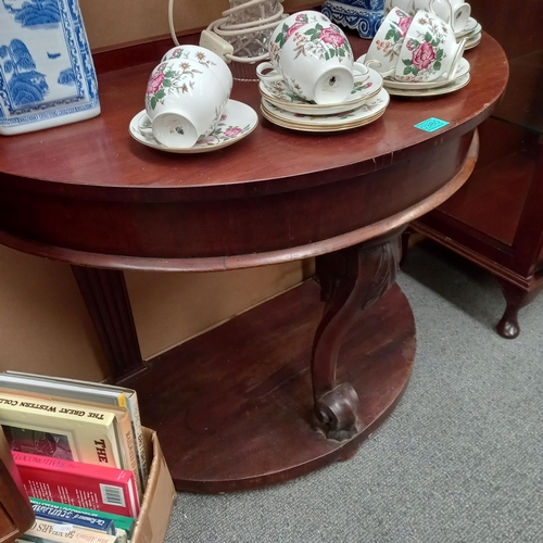 380 - Victorian Mahogany half Moon Side Table