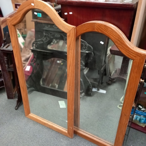 400 - Three Oak Framed Pier Mirrors