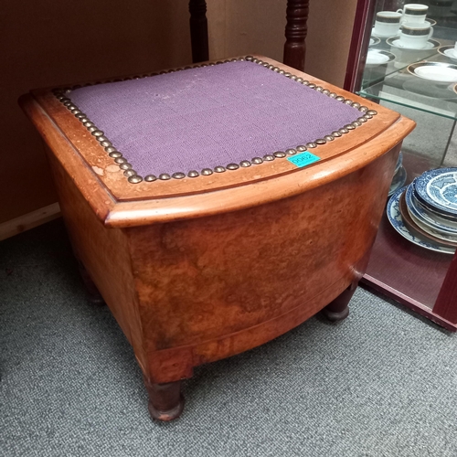 62 - Victorian Burr Walnut Commode Stool