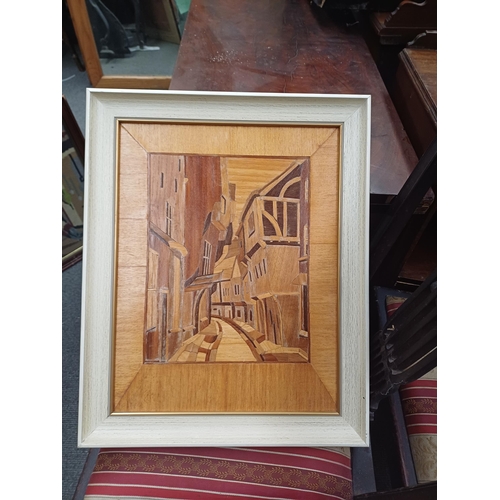 96 - Collection of Framed Tapestries (7) plus a Woodcut Painting