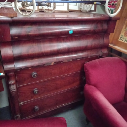 503 - Victorian Mahogany Scotch Chest, needs some restoration