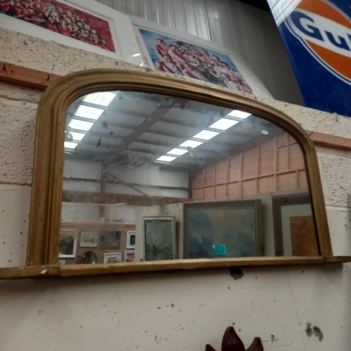 519 - Victorian Gilt Overmantle Mirror - neat size