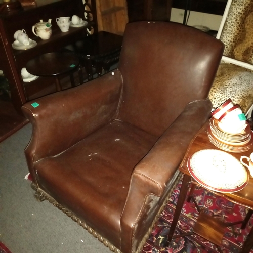 582 - Pair of Edwardian Easy Chairs (no cushions)