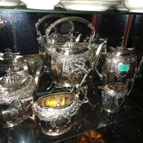 591 - Good 5 piece Silver Plated Tea Set