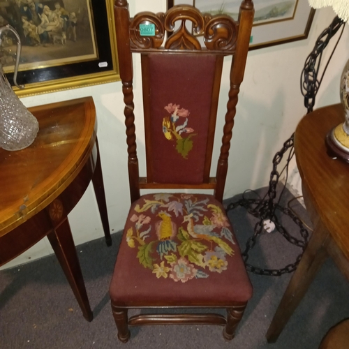 607 - Victorian Mahogany Childs Chair with Tapestry Upholstery