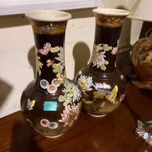 633 - Pair of Oriental Pottery Vases