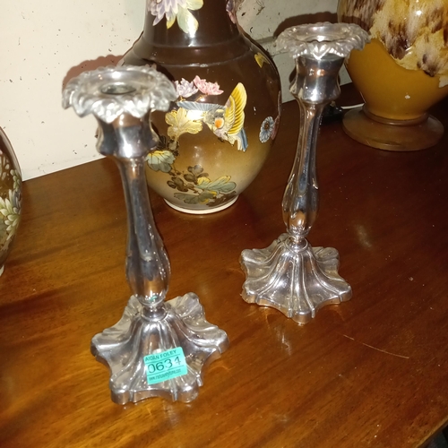 634 - Good Pair of Silver Plated Candlesticks