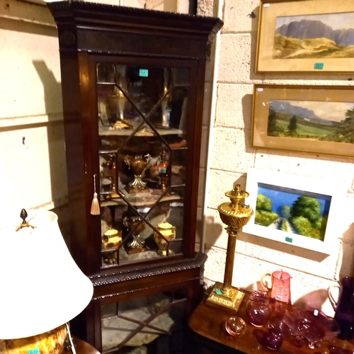 641 - Edwardian Mahogany Corner Cabinet