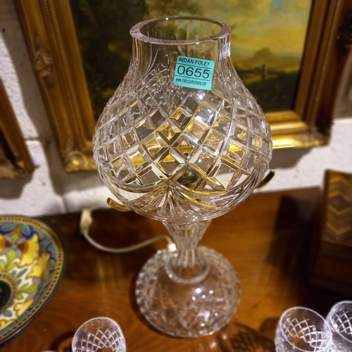 655 - Waterford Glass Table Lamp