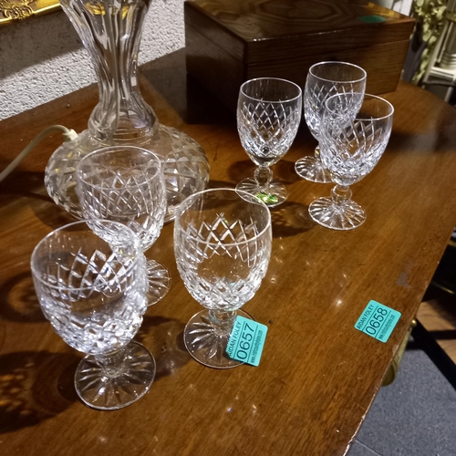 657 - Set of 6 Waterford Cut Stem Glasses