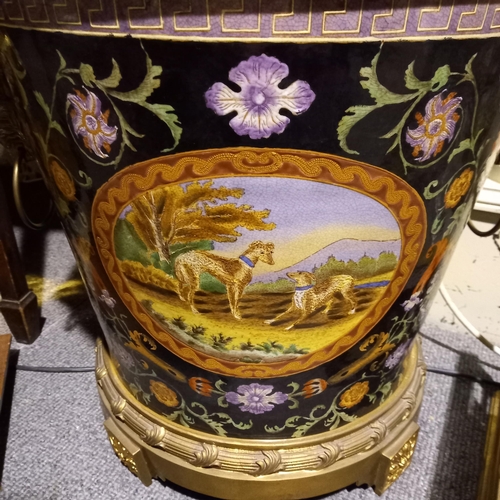 668 - Large Impressive Pair of Porcelain and Gilt Metal Jardineres, decorated on the inside (49cm H x 50cm... 