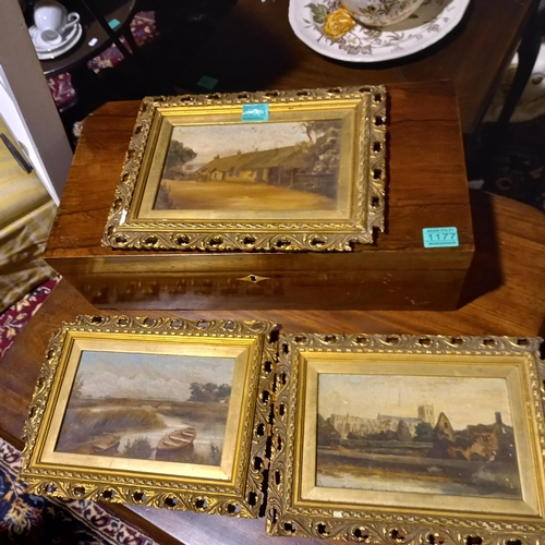 676 - Set of 3 19th Century Oil on Board Paintings