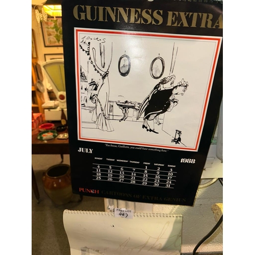 467 - Three Vintage Guinness Calendars 1988 etc