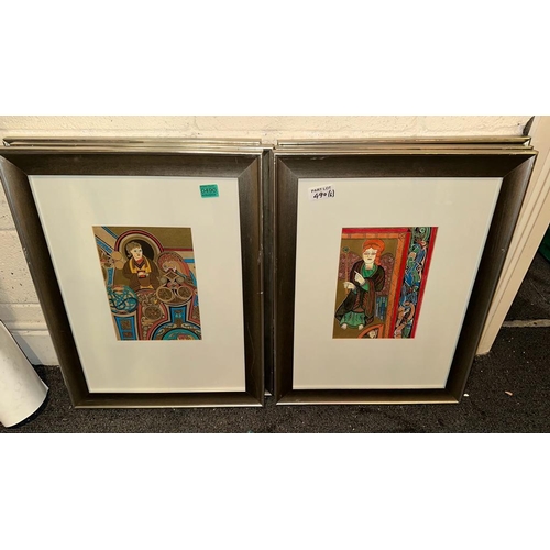 490 - 6 Well Framed Good quality Book of Kells Prints