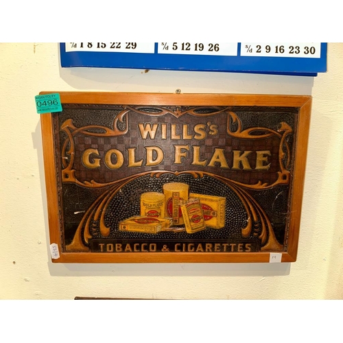 496 - Wills Goldflake Embossed Display Card - printed 1912